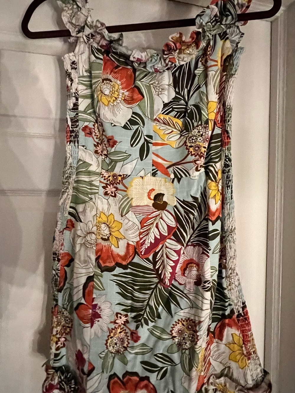 Women’s Linen Floral Tropical Print Sundress - Multi Color